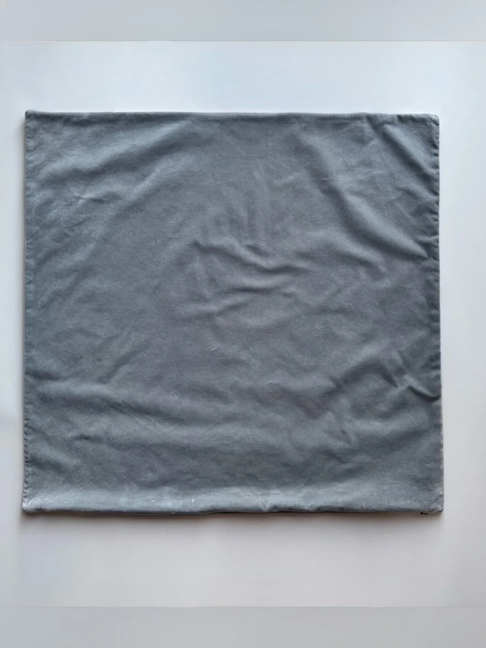 Rejuvenation 24x24 Italian Velvet Pillow Cover in Light Blue/Gray Cloud Blue